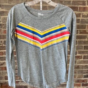 Epic Threads Multicolor Striped Gray Long Sleeve Tee